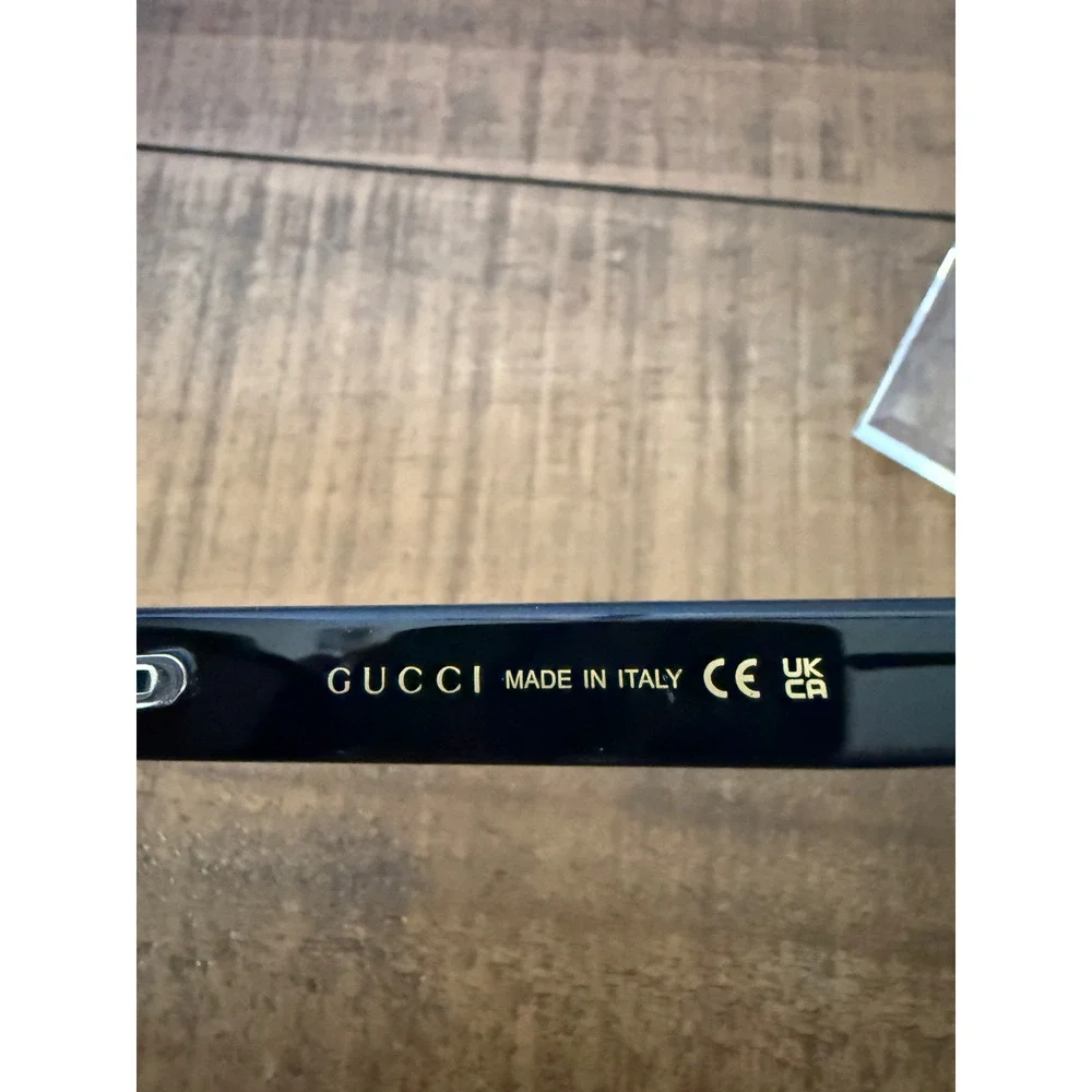 Gucci GG1716S 001 Sunglasses Mens Black Square Frame Black Lens Made Italy Case